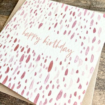 Birthday Card, Pink Pattern 2
