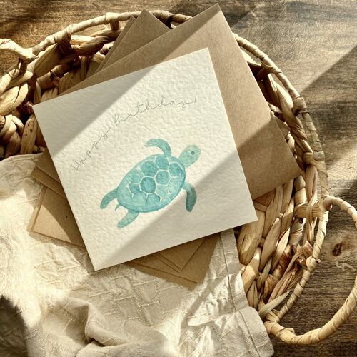 Birthday Card, Turtle, Under the Sea