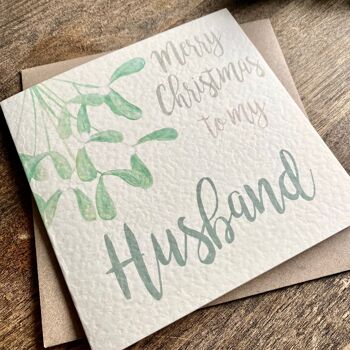 Husband Christmas Card, Mistletoe 3