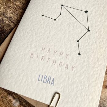 Libra Birthday Card, Star Sign Card, Zodiac Card 2