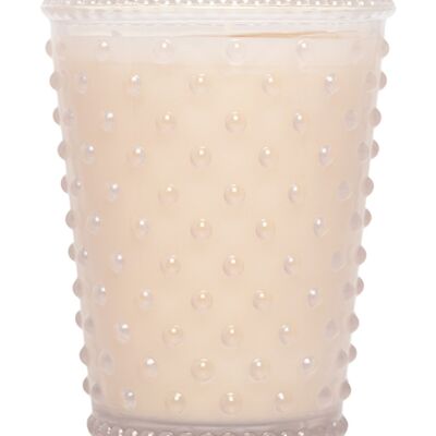 Simpatico Hobnail Bougie en verre #42 Fleur blanche