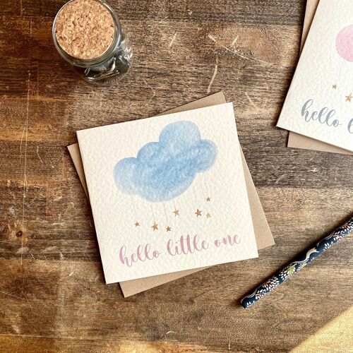 New Baby Card, Blue Cloud