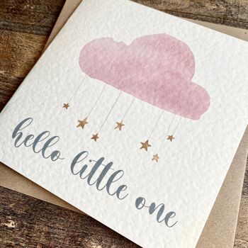 New Baby Card, Pink Cloud 2