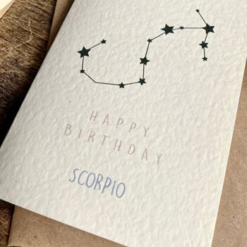 Scorpio Birthday Card, Star Sign Card, Zodiac Card 2