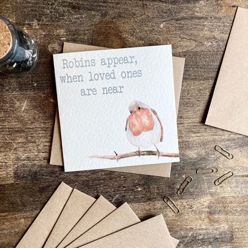 Sympathy Card, Robins, Thinking of you, Sorry for your loss, Robins are near