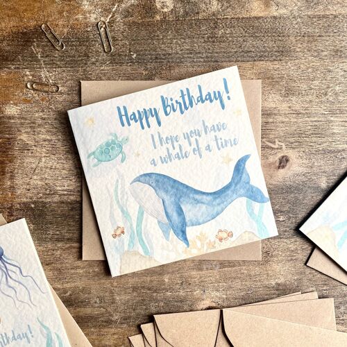 Whale Birthday Card, Under the Sea