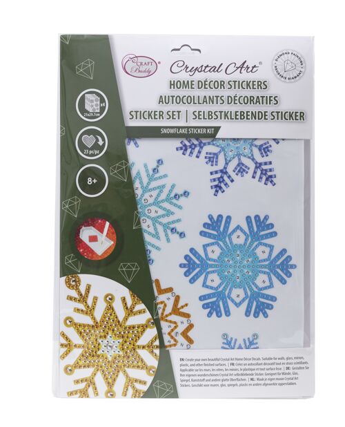 Snowflake Stickers, Set of 4 Crystal Art Wall Stickers