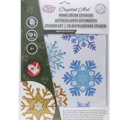 Snowflake Stickers, Set of 4 Crystal Art Wall Stickers