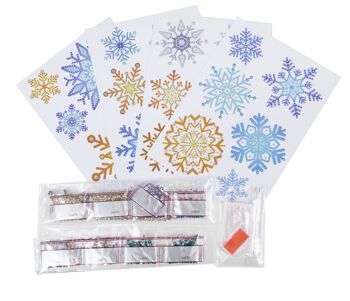 Snowflake Stickers, Set of 4 Crystal Art Wall Stickers 6