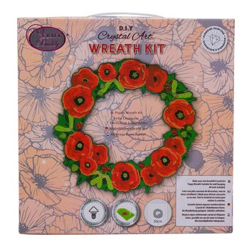 Poppy 30cm Crystal Art Wreath 3