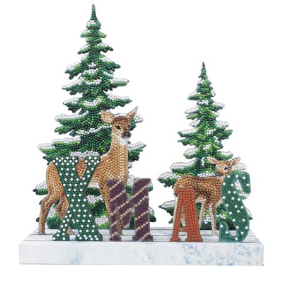 Xmas Woodland Deer, 3D Crystal Art Scene