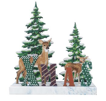 Xmas Woodland Deer, 3D Crystal Art Scene 1