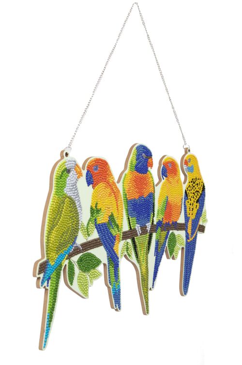 Parrot Paradise, Crystal Art Hanging Wall Decoration