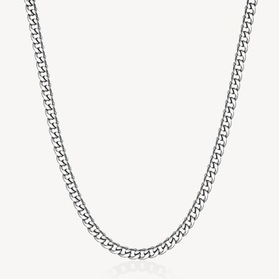 Stainless Steel Necklace for Men - Silver
