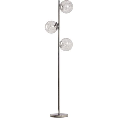 Lampadaire 3108BL Blanc - abat jour verre pieds metal