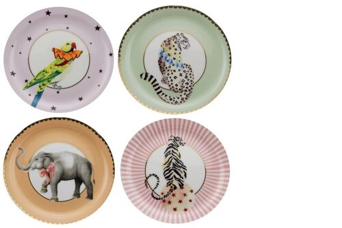 YE - Coffret 4 assiettes 16cm - Animal Magic