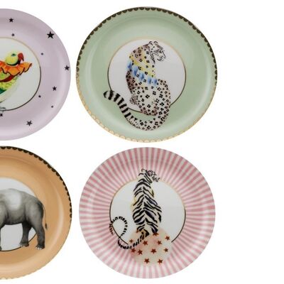 YE - Coffret 4 assiettes 16cm - Animal Magic