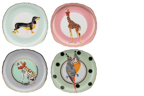 YE - Coffret 4 assiettes 16cm  - Animal Magic