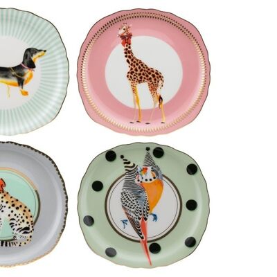 YE - Coffret 4 assiettes 16cm  - Animal Magic