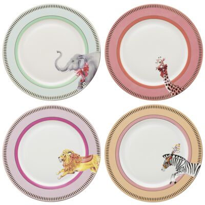 YE - Coffret 4 assiettes 20cm Animal - Animal Magic