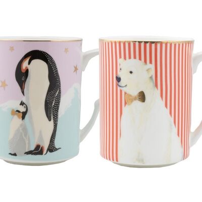 YE - Coffret de 2 mugs 350ml Ours Polaire & Pingouin - Noël