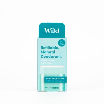 Wild Aqua Case and Fresh Cotton & Sea Salt Deodorant Refill
