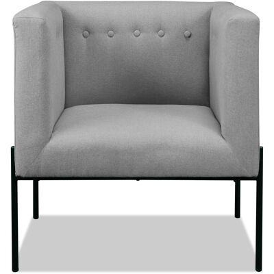 Fauteuil 13441GR Gris - assise polyester pieds Metal