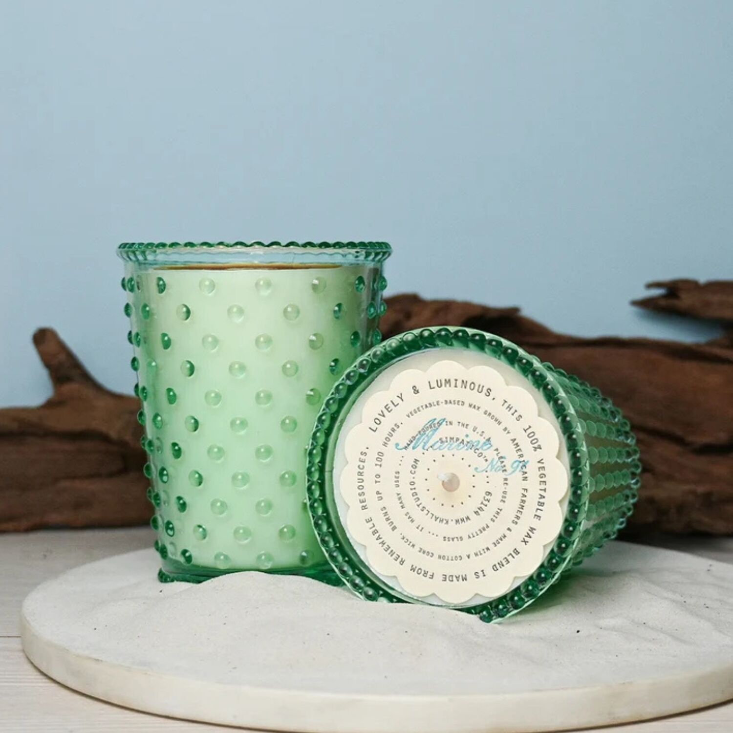 Simpatico Hobnail Glass Candle #91 Marine
