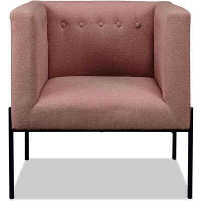 Fauteuil 13441RE Rose - assise polyester pieds Metal