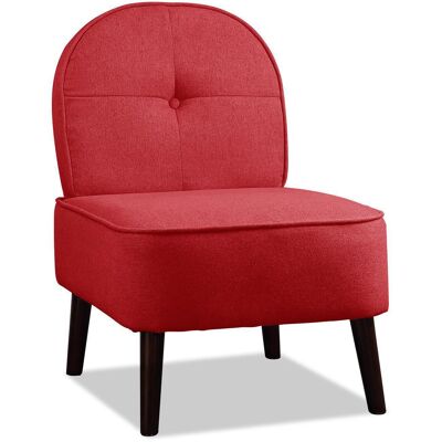 Fauteuil 13452RO Rouge - assise Tissu pieds Bois