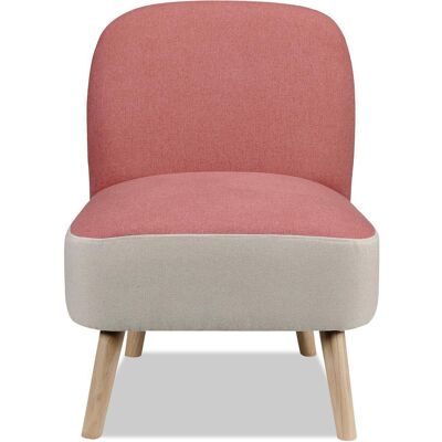 Fauteuil 13448RB Rose - assise polyester pieds Bois