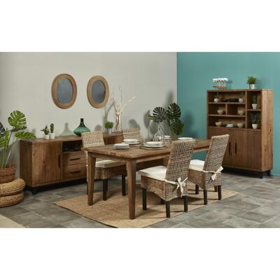 Table de repas 19181PI Marron - plateau Pin Recycle pieds Bois 200 x 100