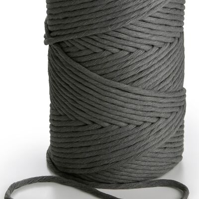 Corda Macrame Corda Spago Singolo Ritorto 3mm x 1kg (280m) o 500g (140m) 1 PLY cordoncino di cotone GRIGIO SCURO