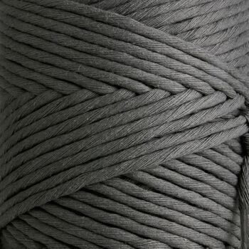 Macramé Corde Corde Ficelle Simple Torsadé 3mm x 1kg (280m) ou 500g (140m) Cordon coton 1 PLI GRIS FONCÉ 2