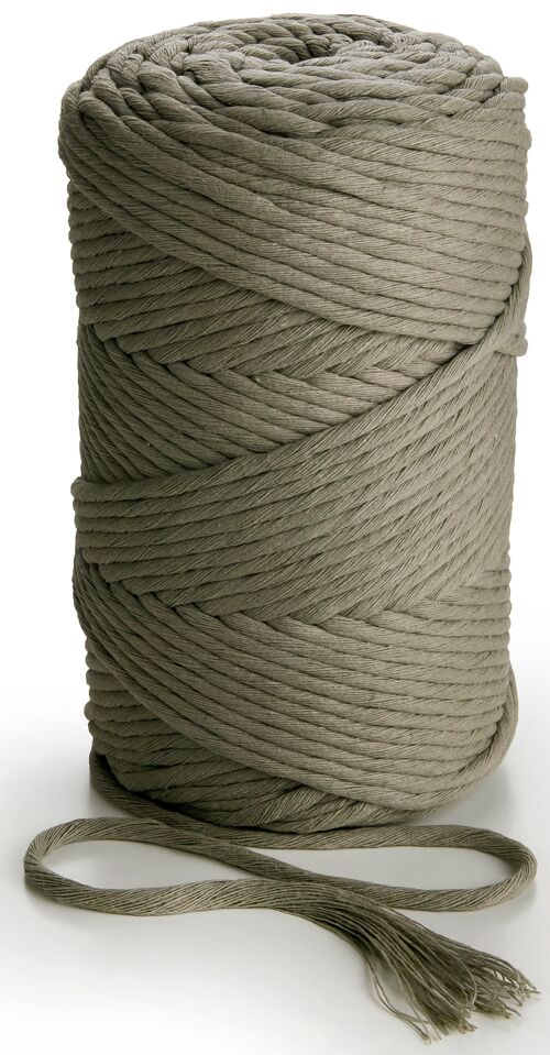 Macrame Cord Rope Twine Single Twisted 3mm x 1kg (280m) or 500g (140m) 1 PLY cotton cord string LIGHT GREY