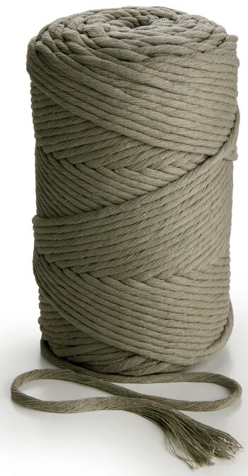 Macramé Corde Corde Ficelle Simple Torsadé 3mm x 1kg (280m) ou 500g (140m) Cordon coton 1 PLI GRIS CLAIR 1