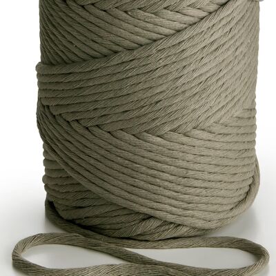 Cordón de macramé Hilo de cuerda Trenzado simple 3 mm x 1 kg (280 m) o 500 g (140 m) Cuerda de cordón de algodón de 1 CAPA GRIS CLARO