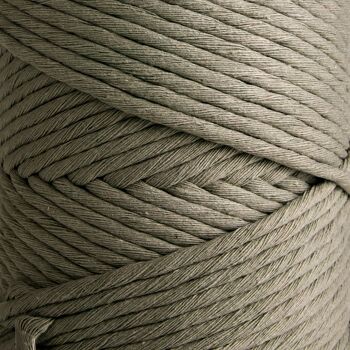 Macramé Corde Corde Ficelle Simple Torsadé 3mm x 1kg (280m) ou 500g (140m) Cordon coton 1 PLI GRIS CLAIR 3