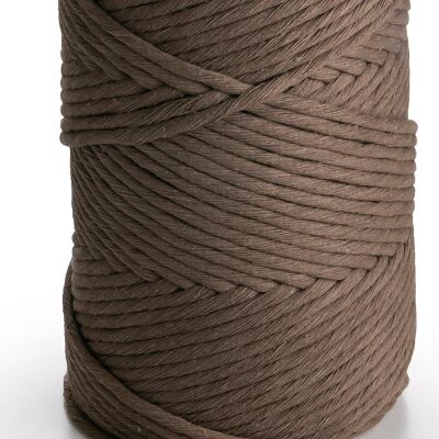 Macramé Corde Corde Ficelle Simple Torsadé 3mm x 1kg (280m) ou 500g (140m) Cordon coton 1 PLI MARRON