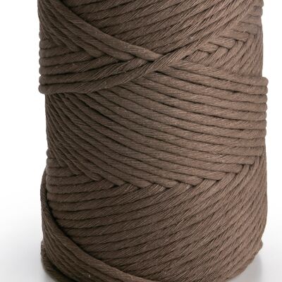 Cuerda de macramé Hilo de cuerda Trenzado simple 3 mm x 1 kg (280 m) o 500 g (140 m) Cuerda de algodón de 1 CAPA MARRÓN