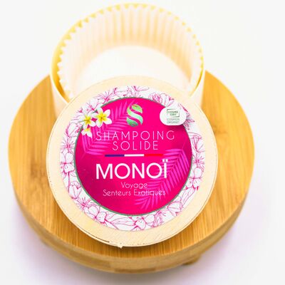 Organic solid shampoo with Monoi, journey of exotic scents