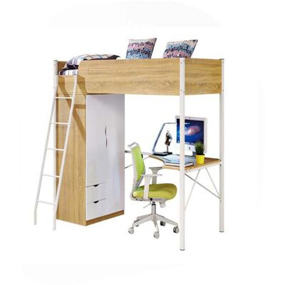 Lit enfant 63123NB Beige et Blanc - Bois