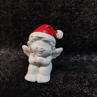 Angelo con cappello da Babbo Natale seduto 4,5 cm n.4
