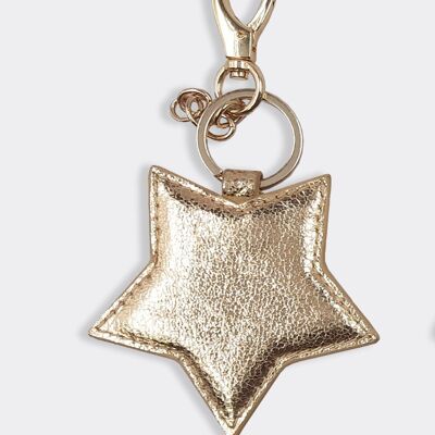 Leather star keyring