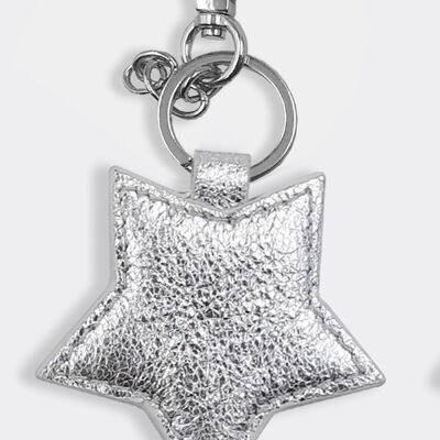 Leather star keyring