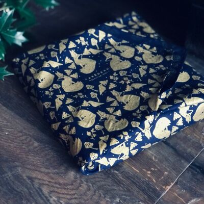 Reusable Wrapping Paper Size M (55x55cm) The Raven and the Fox - Fable de la Fontaine