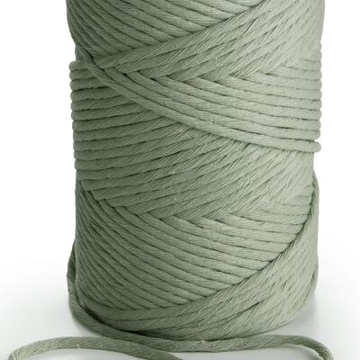 Cuerda de macramé Hilo de cuerda Trenzado simple 3 mm x 1 kg (280 m) o 500 g (140 m) Cuerda de cordón de algodón de 1 CAPA VERDE SALVIA