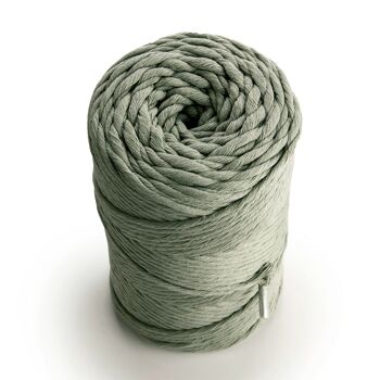 Macramé Corde Corde Ficelle Simple Torsadé 3mm x 1kg (280m) ou 500g (140m) Cordon coton 1 PLI VERT SAUGE 4