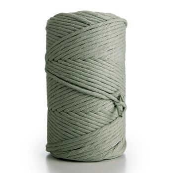 Macramé Corde Corde Ficelle Simple Torsadé 3mm x 1kg (280m) ou 500g (140m) Cordon coton 1 PLI VERT SAUGE 7