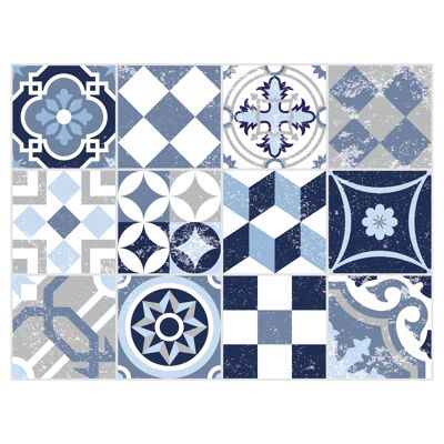 Mantel individual 40x30cm, azul mosaico